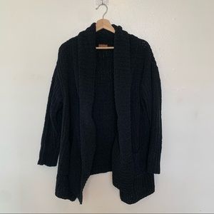 POL Black Chunky Knit Cardigan